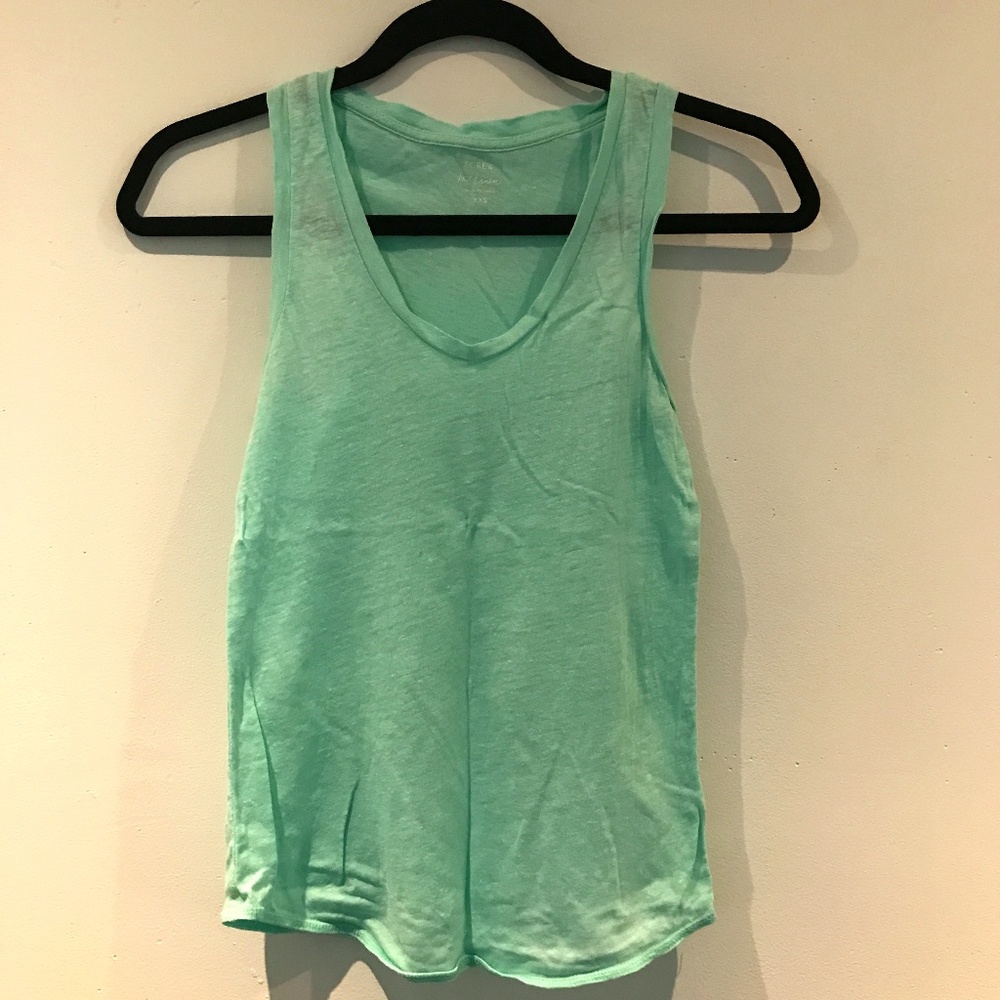 J.Crew linen teal sleeveless top - S